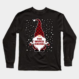 The Wifey Gnome Matching Family Christmas Pajama Long Sleeve T-Shirt